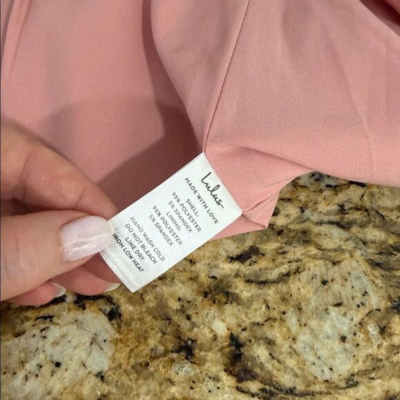 Lulus Blush Pink Wrap Slip Dress Tie Back Adjustable Straps Size S - Picture 7 of 9